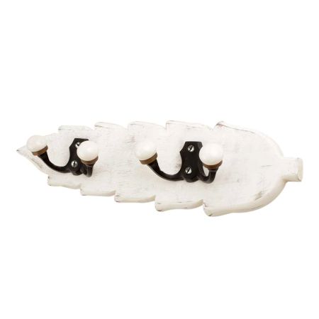 White Black Double Loop Ceramic Iron Wooden Hooks